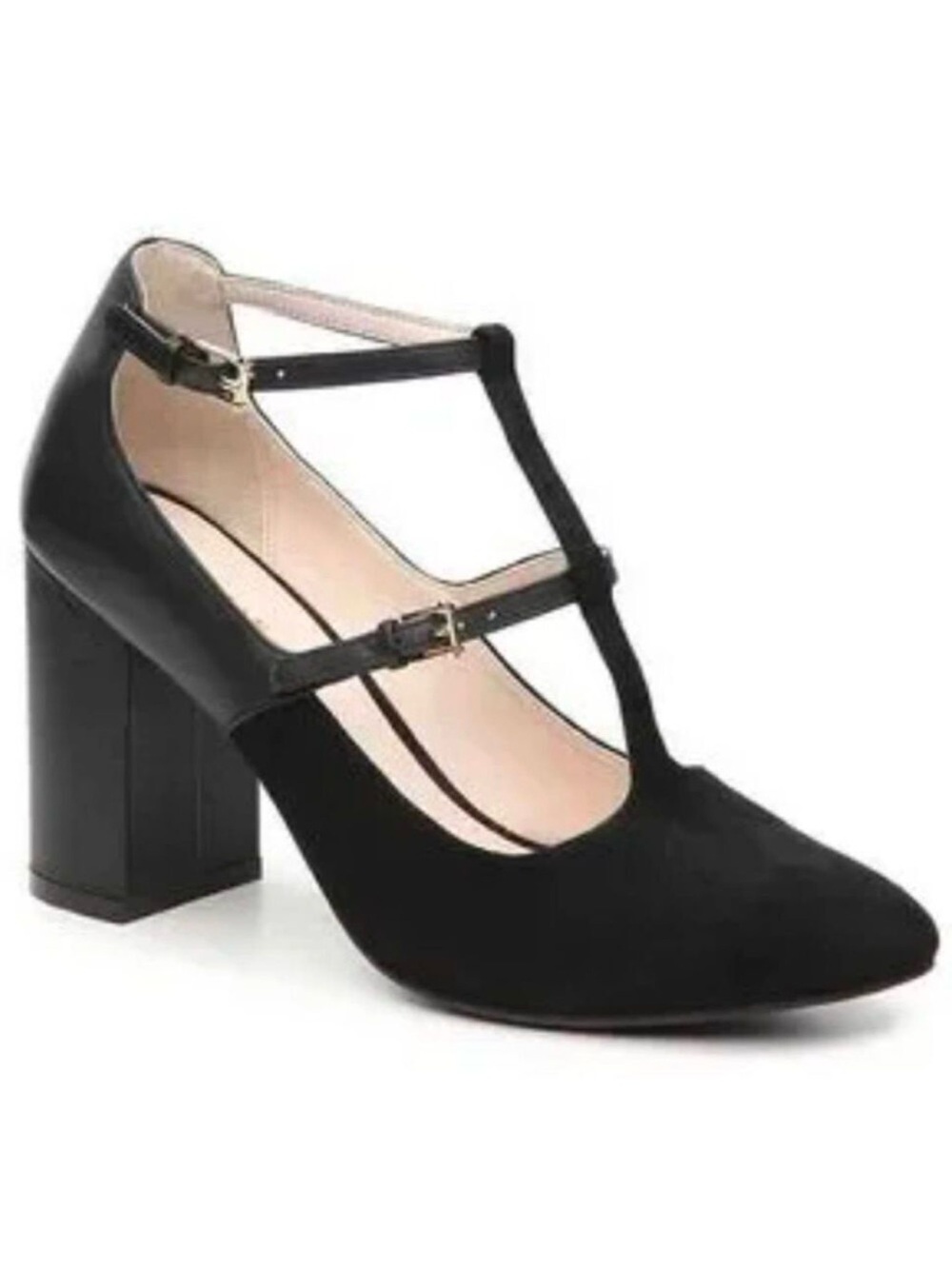 Cole Haan Black T-Strap Block Heel Pumps 8.5